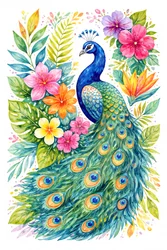 鮮やかなクジャクの花