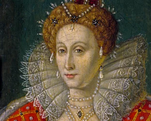 イングランドおよびアイルランド女王エリザベス1世の油絵細密画の肖像の詳細