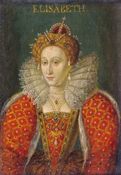英国女王エリザベス1世の油彩ミニチュア肖像画