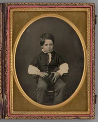 座っている少年の無題の肖像、1853年。