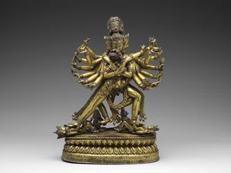 Shastradhara（Weapon-Bearing）Hevajra、c。 1531（金銅と顔料）