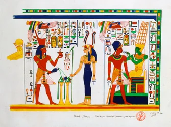 1841年、エジプト、エルカブの壁画