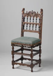 彫刻が施された椅子、c。 1620-50（木）