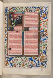 MS 18851、f.203r 仲間の兄弟たちへのドミニコ会の朗読 (饗宴のルーブリック)、聖務日課、ドミニコ会の使用 (「カスティーリャのイザベラ女王の聖務日課」)