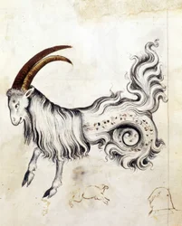 Sloane 3983, f.3v 黄道十二宮 山羊座 (羊皮紙)