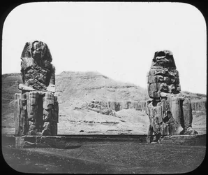 メムノンの巨像、ルクソールテーベ、エジプト、c1890