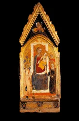 聖母子と聖人たちの木画 ニッコロ・ディ・トンマーゾ作（1343年～1367年頃の作とされる） 14世紀 アッシジ、サン・フランチェスコ聖堂の手塚美術館蔵
