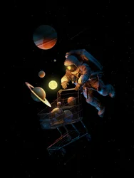 宇宙飛行士の宇宙ショッピング