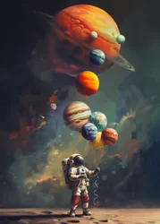 宇宙飛行士の惑星風船