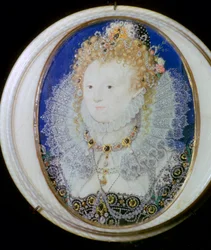 イギリスのエリザベス 1 世の現代的なミニチュア肖像画