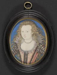 貴婦人の肖像、1605-10年頃（カードにベラムを置いたガッシュ）