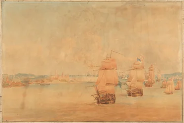 ポコック、1801年3月28日に海峡を通過するイギリス艦隊