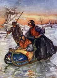 A Race on Skates（カラーリトグラフ