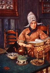 本を読む女性のいるインテリア 1904