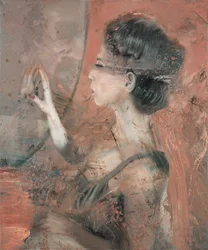 鏡の中の女性》2019年（キャンバスに油彩）