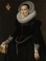 Johanna Le Maireの肖像、Pieter van Sonの妻、c.1622-29（パネルに油彩）