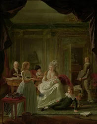 Aernout van Beeftingh、彼の妻ヤコバ・マリア・ブーンとその子供たちの肖像 Aernout van Beeftingh (1759-1831) と最初の妻 Jacoba Maria Boon (1760-1800) とその子供たち
