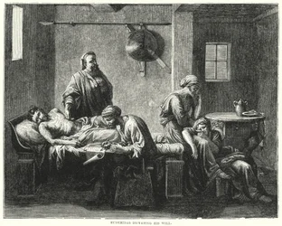 遺言書を作成するエウデミダス（彫刻