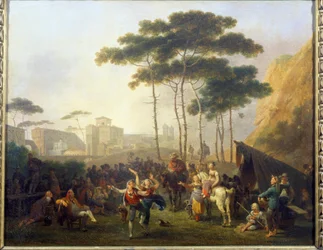 村の踊り ニコラ・トーナイ（1755-1830）の絵画 19世紀 ランス、ボザール美術館