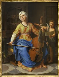 聖セシルニコラ・コロンベル(1646-1717)の絵画、木に油彩。フランス美術 17-18世紀ルーアン美術博物館