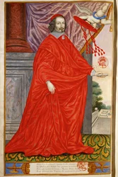 マザラン、ジュール、枢機卿 羊皮紙製ミニアチュールMS 2213より... (羊皮紙製ミニアチュール)