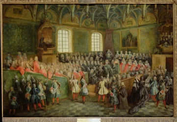 1723年2月22日、ルイ15世（1710-74）の大多数の国会で正義のベッドが開催されました。