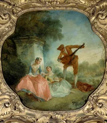 La lecon de musique ニコラ・ランクレ(1690-1743)の絵画 18世紀 日。0.89x0.9 m.
