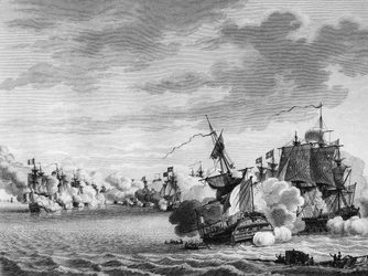 フランス革命と反革命運動の戦争。6月3日、ルノーディン艦長率いるフランス船「Avenger de Peuple」の戦い