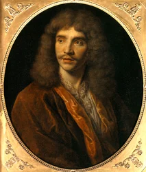モリエールとして知られるジャン・バティスト・ポクラン（1622-1673）の肖像。ニコラ・ミニャール（1606-1668）による絵画、17世紀、高さ0.73 m。