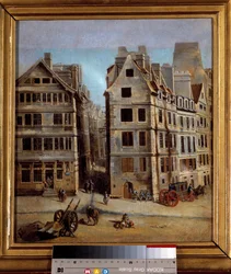 キャバレー 18世紀の路地と街の賑わいを描いた作品。ニコラ・ジャン・バティスト・ラグネ（1715-1793）による絵画 1751年カーニバル博物館