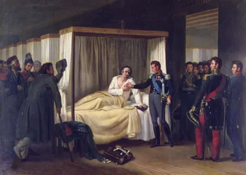 フェルディナンド7世（1784-1833）の復権を目指して1823年にスペインに遠征した際、チクラナの病院を訪れたアングレーム公爵ルイ・ド・ブルボン（1775-1844）（油彩・キャンバス）