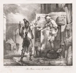 Charletによる石版スケッチ：色の前のフォーム、1823年。