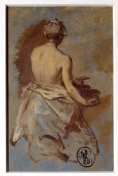 背後から見た女性の習作 ニコラ・ヴルーゲルス（1668-1737）作 18世紀 パリ、ルーヴル美術館