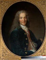 ヴォルテールと呼ばれたフランソワ・マリー・アルエ（1694-1778）の24歳の時の肖像 ニコラ・ド・ラルジリエール（1656-1746）による絵画 1718年 日。0,8 x 0,65 m - ヴォルテールと呼ばれたフランソワ・マリー・アルエ（1694-1778）の24歳の時の肖像。ニコラ・ド・ラルジによる絵画