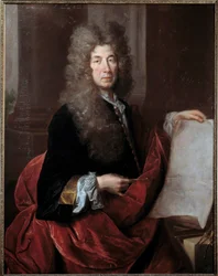 ジュール・アルドゥアン・マンサール（1646年～1708年）の肖像 ニコラ・ド・ラルジリエール（1656年～1746年）による絵画 17世紀 メッツ、Musee des Beaux Arts