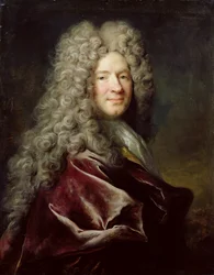 紫のローブを着た男の肖像、1700年頃（キャンバスに油彩）