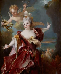 1712年頃のアリアドネ役のマドモアゼルデュクロスと呼ばれるマリーアンドシャトールヌフの肖像