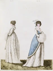 午後はイチジクをドレスアップします。 Nikolaus Heideloffの `Gallery of Fashion &39;Vol II Vol。1802（印刷）の327と328