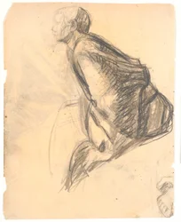 絵画「マリアがキリストの足に油を注ぐ」の図案習作、1907年。 写真の中の