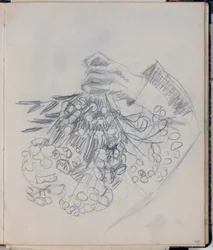H.C.アンデルセンの右腕。 「ニソの牧草地」のスケッチ（オーデンセ）