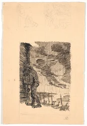 ヒョルタルの窓越しにトロールのグレンデルが偵察する