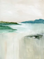 霧の立ち込める海岸の抽象画