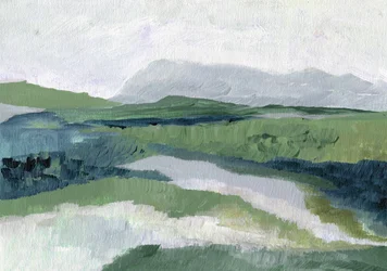 霧のかかった緑の風景