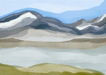 静かな山の眺め