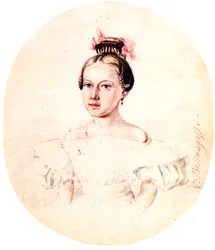 オルガ・アンネコワ、肖像画、デカブリスト・イワン・アネンコウの娘、1836