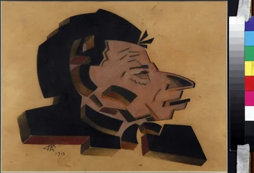 ステージ プロデューサー Vsevolod Meyerhold (1874-1940) の肖像 Oeuvre de Nikolai Ivanovich Kulbin (Nicolas Koulbine) (1868-1917) 前衛的なロシア - Vsevolod Meyerhold (1874-1940) の肖像 作: Kulbin, Nikolai Ivanovich (1868-1917)