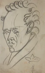 詩人ヴァシーリー・カメンスキーの肖像 1884～1961 年、1913 年。