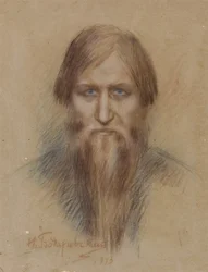 ロシアの神秘家グリゴリー・ラスプーチンの肖像 1869-1916, 1913