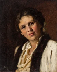 Sofia Koovchinnikova, paintre russe - Sofia Kuvshinnikova (1847-1907) の肖像、Bazhin、Nikolai Nikolaevich (1856-1917) 作。 キャンバスに油彩