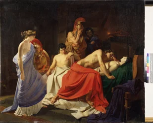 "Achille pleure la mort deAchilles Lamenting the death of Patroclus "アキレスはパトロクロスの死を嘆く。